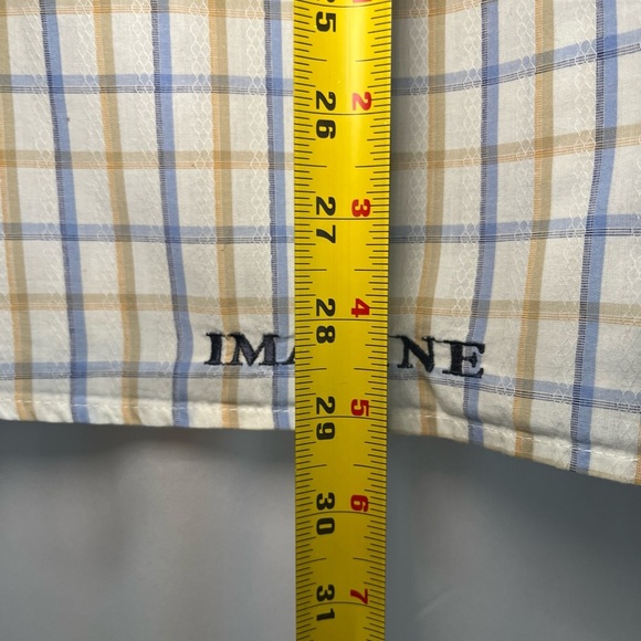 English Laundry John Lennon Button Down Shirt L 100% Cotton Blue Yellow Imagine - Picture 13 of 16